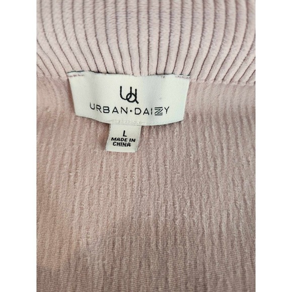 Urban Daisy half zip corduroy pull over womens sz large pink - Picture 3 of 8